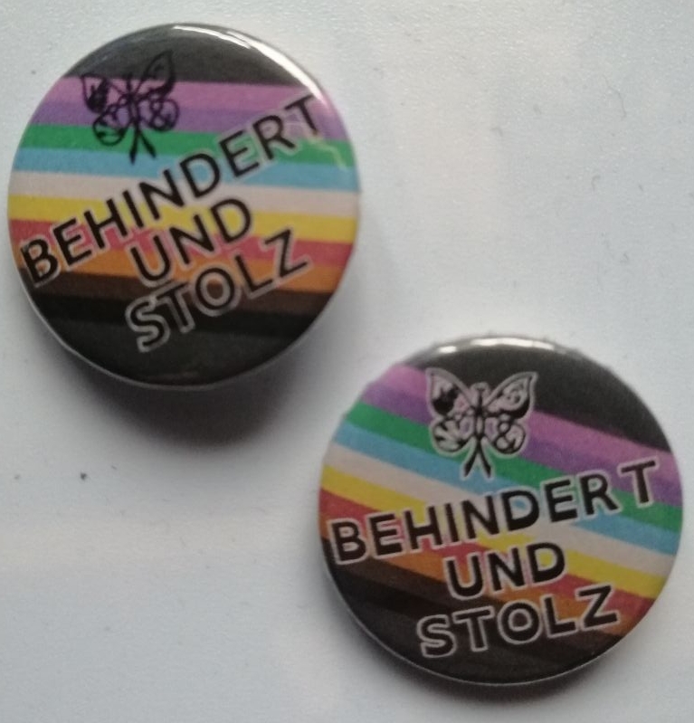 Behindert und Stolz mit Disability/CIMND* Pride Fahne